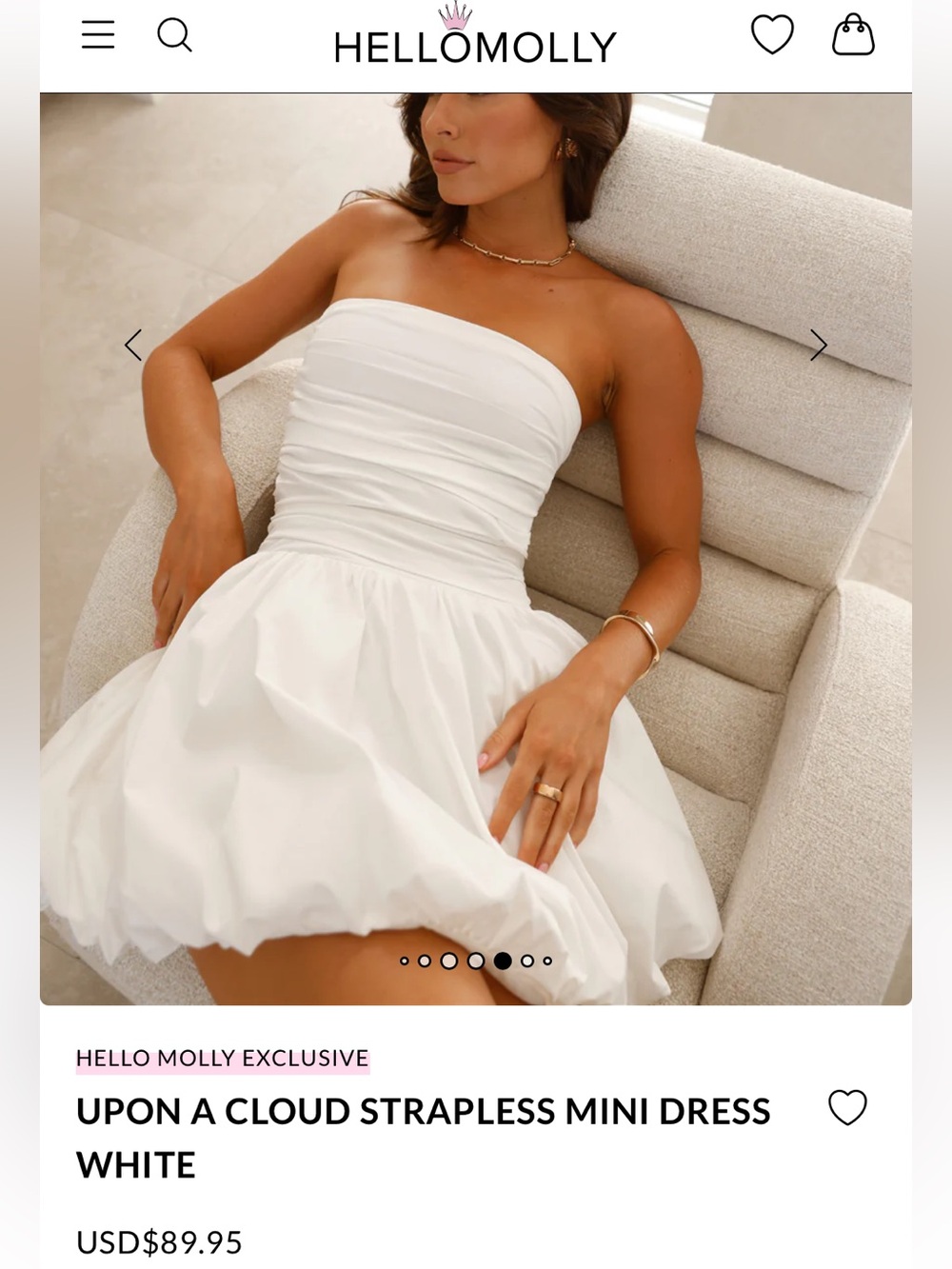 Hello Molly - Upon A Cloud Strapless Mini Dress - Picture 12 of 12
